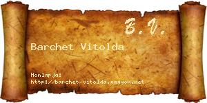 Barchet Vitolda névjegykártya